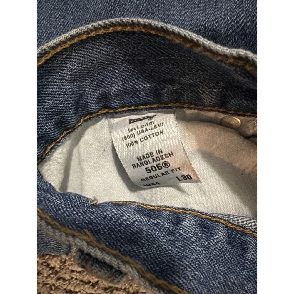 Levi's 505 Regular Fit Straight Leg Jeans Men's 44x30 New 2008 Blue Denim NWT